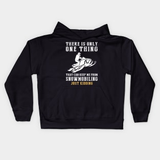 Snowmobile Adventures and Comic Twists - Ride into Laughter! Kids Hoodie